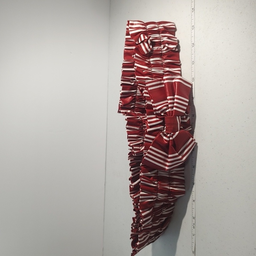 Longaberger Large Red Stripe Fabric Garter Basket Accessory